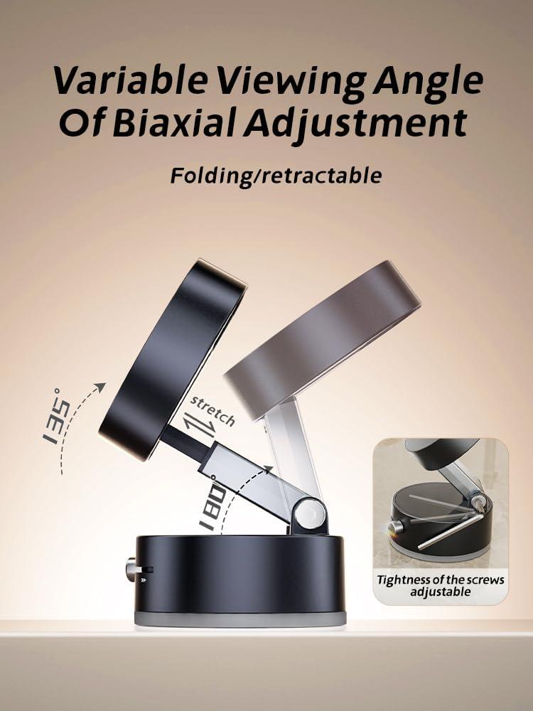 Upgraded Vacuum Magnetic Suction Phone Holder,Strong Suction Cup Phone Mount,Foldable&Retractable Car Phone Holder,Hands-Free Magnetic Phone Holder for Car, Mirror, Gym, Smooth Surfaces