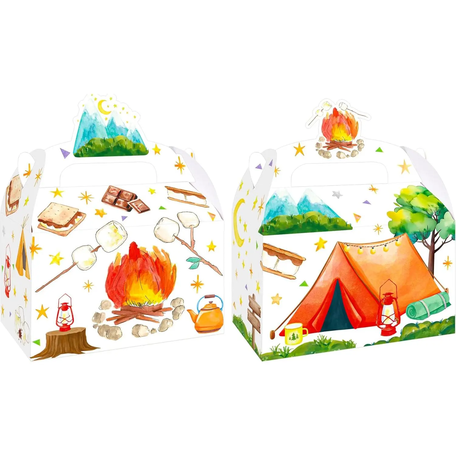 12ps amping Party  Boxes Bonfire amp Out Party  Boxes for S' Birthday Party Favors ampfire amper Theme Party Deoration Suppies
