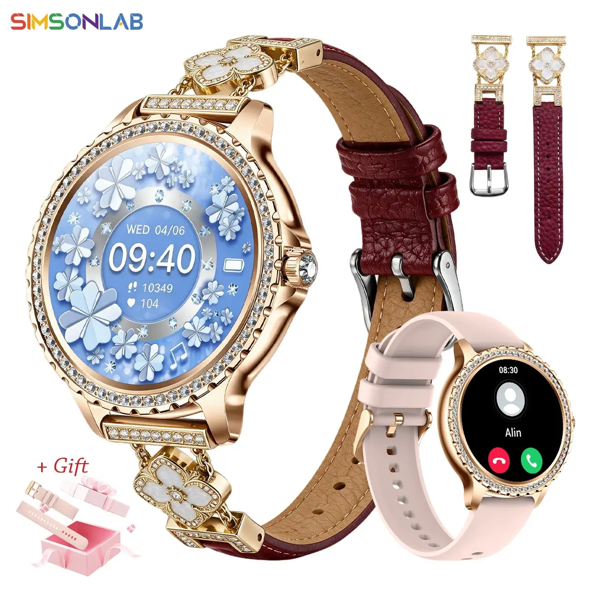 Women's Fashion Smart Watch, 1.32-Inch HD Screen, Wireless Calling, Voice Assistant, IP68 Waterproof, Android & iOS Compatible, Mother's Day Gift，Smart Watch for Women