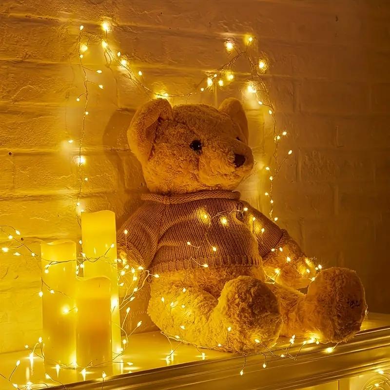 Warm White Light 100led/50led Firework String Lights, USB Powered Copper Wire, Indoor Decorative Party Christmas Tree Thanksgiving Decorations