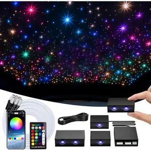 Split Starlight Headliner Kit - 1200 count 0.02in 4.9ft Fiber Optic RGBW  Lights for  with 6 Light Heads 16W Engine Easy to ,Flexible Wiring,APP/Remote Control for  Roof Ceiling