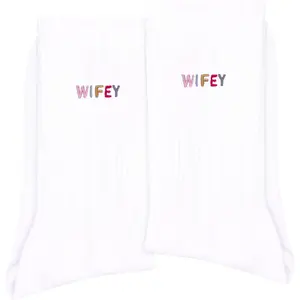 Wifey Socks, Bride Socks For Wedding day, Wifey Gifts, Mothers Day Birthday Anniversary Wedding Valentine Christmas Engagement Embroidered Socks For Women. (173)Gift.