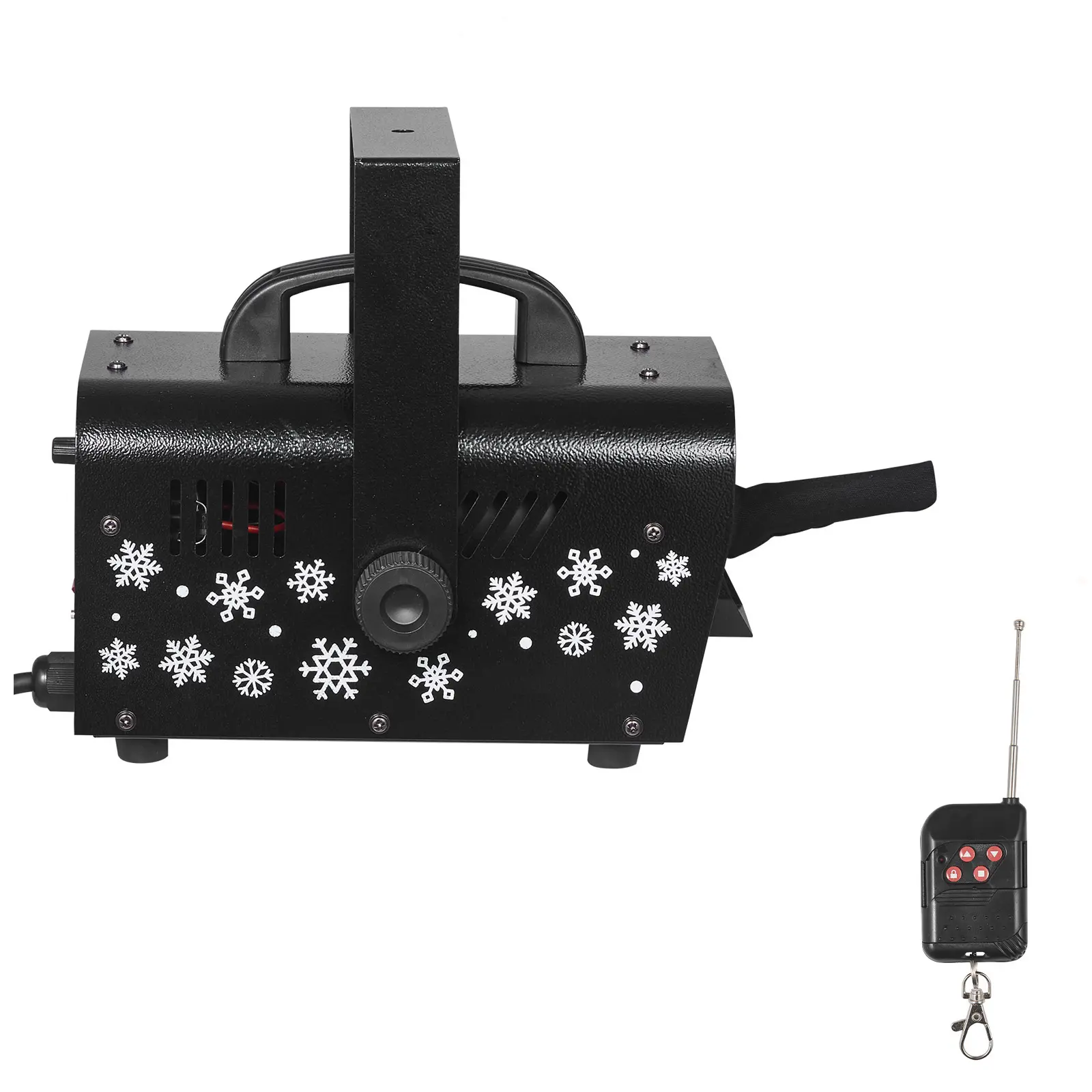 Snow Machine, Handheld Hanging Snow Maker, AC 110V–120V, 60Hz Voltage, 800W (Nominal) Nominal Rated Power, Portable Wireless Remote Snowmaking Machine with 1L Tank & Handle