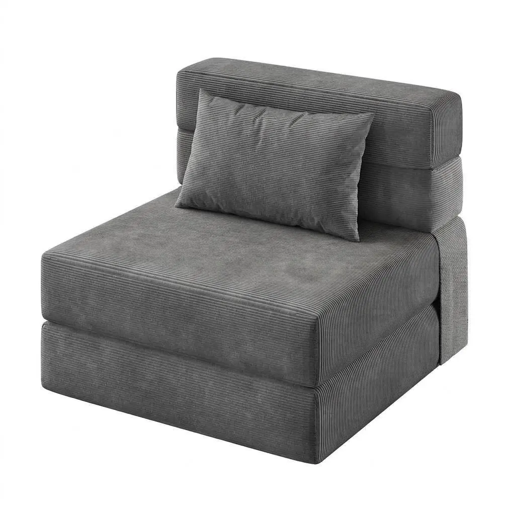 4-in-1 Folding Sofa Bed & Chair Bed – Convertible Sleeper, Fold Out Loveseat Sofa Couch with Pillow, Tufted Floor Lounge for Living Room, Bedroom, Guest Room