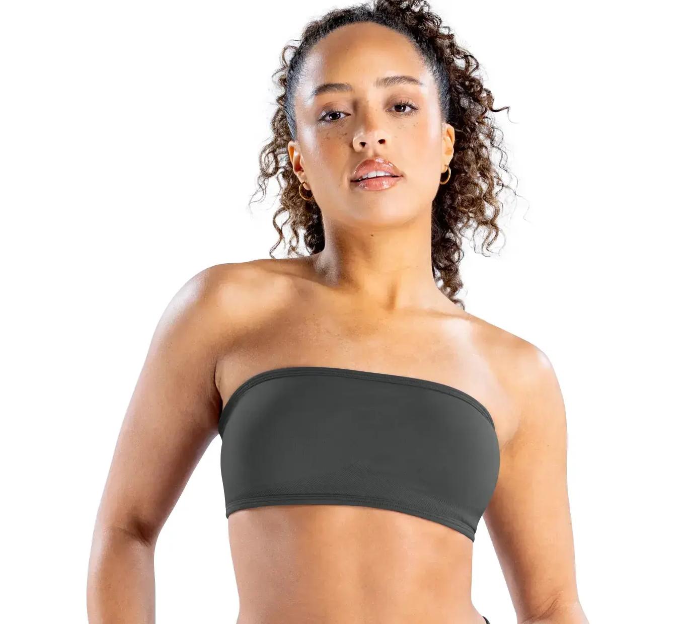 Dfyne Impact Strapless Sports Bra, Women's Seamless Bandeau Yoga Bra