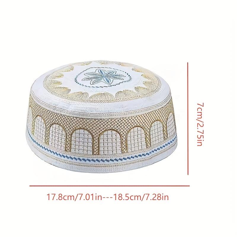 A 4pcs Set Of Kufi Hats In Yellow, White, Black, And Blue for The Month Of Ramadan And Eid Celebrations In Saudi Arabia.