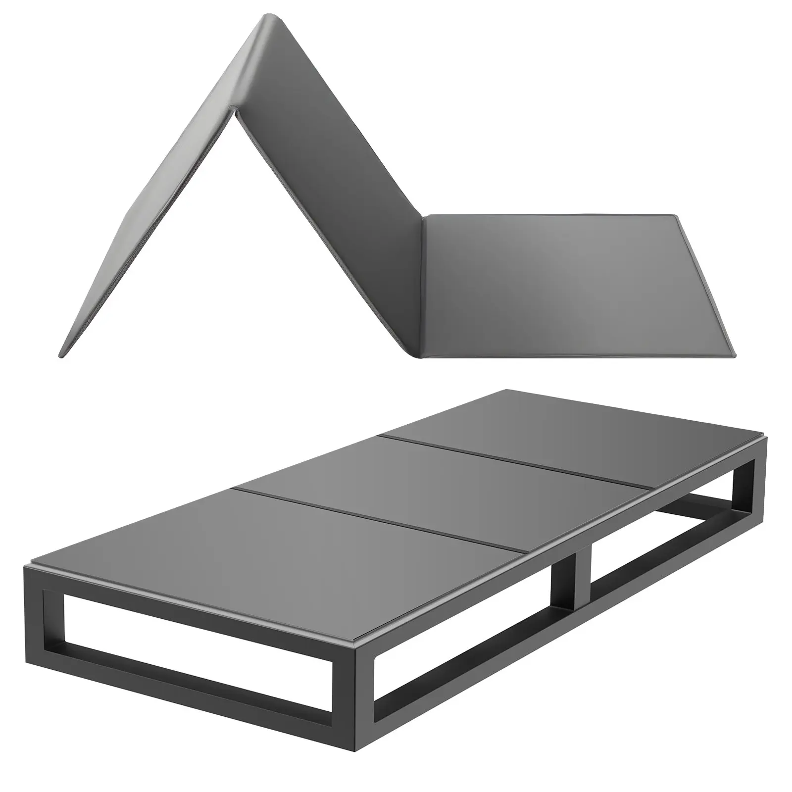VEVOR Bunkie Board, Twin Size 75x37.8 inches, Foldable Under-Mattress Board with Hook-and-Loop Straps, Polypropylene Core, 600D Oxford Fabric, Anti-Sag for Metal Frames, Slatted Beds