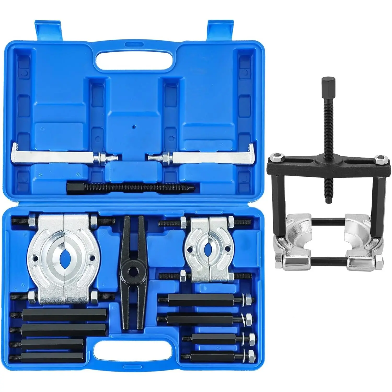 Heavy Duty 5-Ton Capacity Bearing Puller Set, Wheel Hub Axle Puller Set, 2" and 3" Bearings Splitters Puller Kit