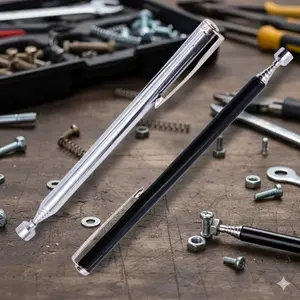 Magnetic Telescopic Pickup Tool: Extendable Probe with Strong Grip for Nuts, Bolts, Screws. Essential DIY Repair Kit, Travel Organizer, Perfect Gift Idea - Compact Retrieval Rod.
