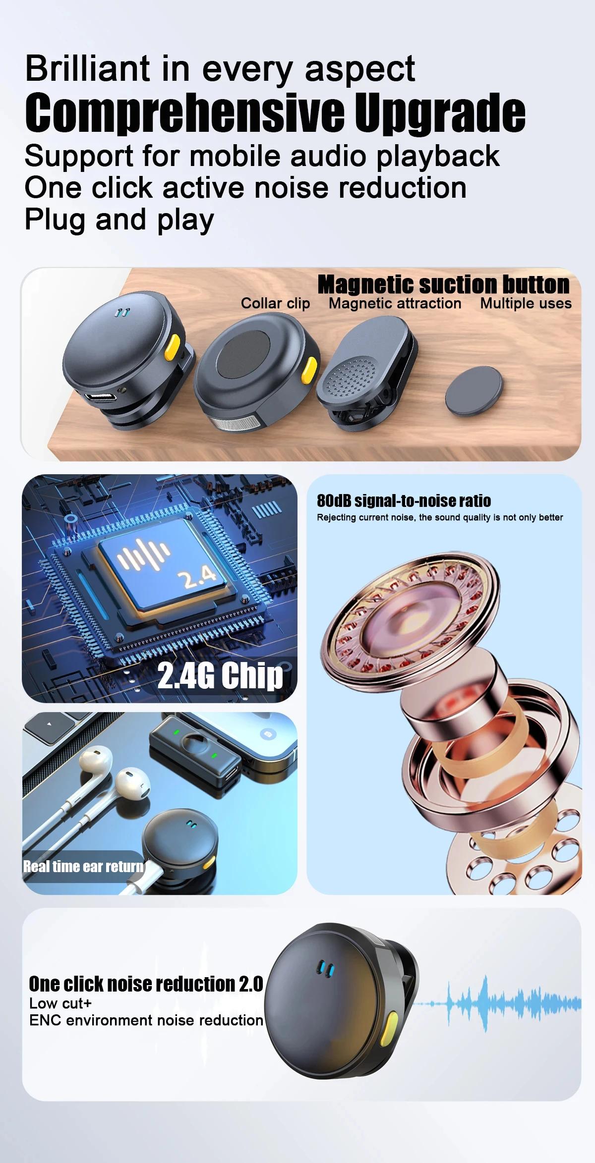 Lavalier Microphone 2.4GHz Wireless Microphone Magnetic Suction Microphone with Charging Case for Video Recording Plug and Play Extra Long Inflatable Bathtub Cushioned Backrest Kids Shark Costume Set Stainless Steel Utility Sink Faucet