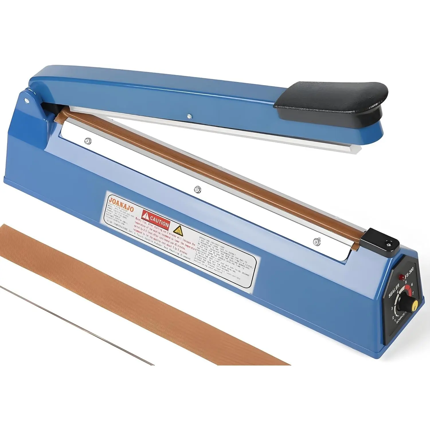 Impulse Sealer 16 inch Manual Heat Sealer Machine with Adjustable Heating Mode, ABS Shrink Wrap Bag Sealers for Plastic PE PP Bags, Portable Poly Bag Sealing Machine with Extra Replace Kit (blue)