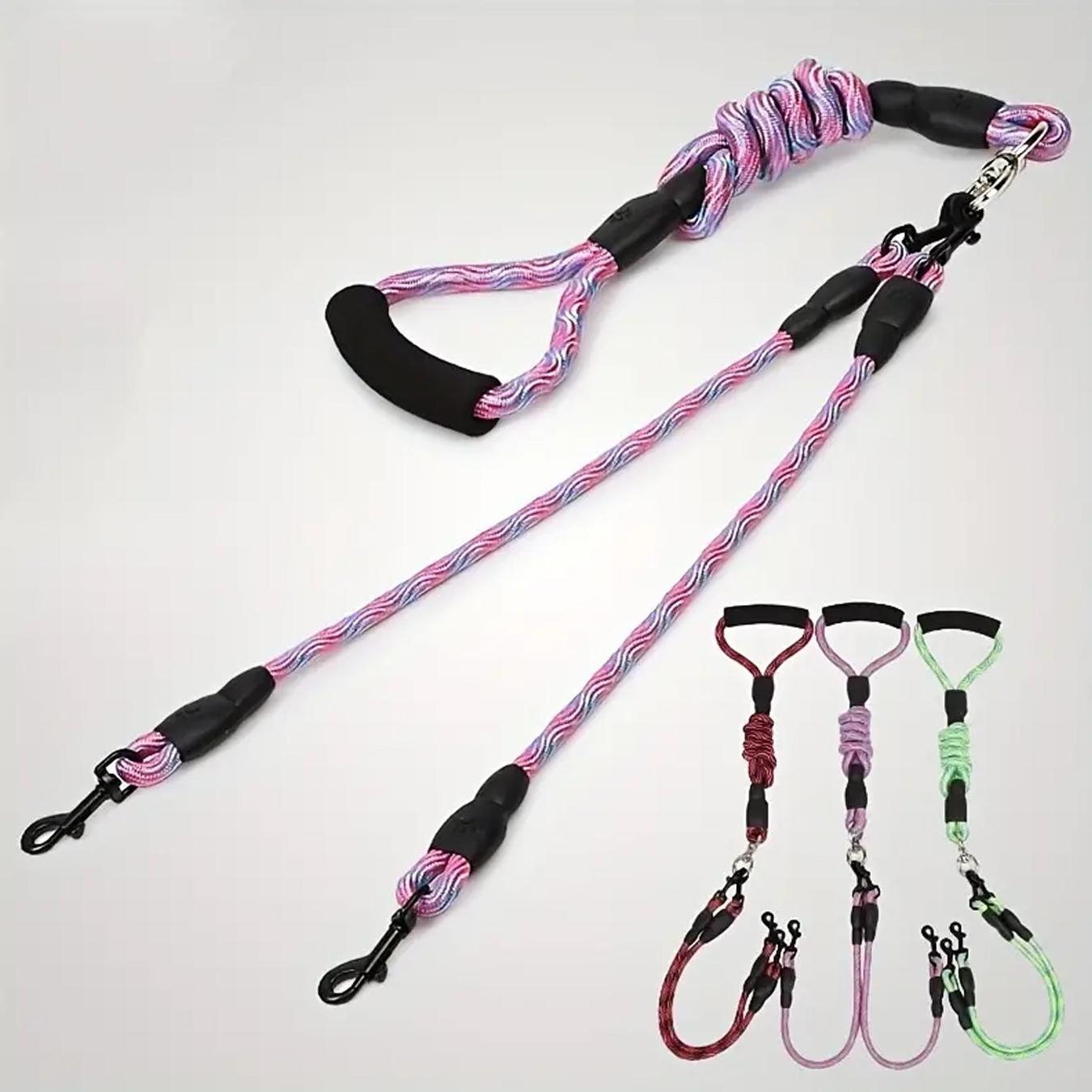 Double-ended Dog Leash, 1 Set Removable Wave Pattern Pet Leash, Pet Traction Rope, Anti-winding Pet Supplies for Outdoor Walking, Dog & Cat Accessories, Removable Components
