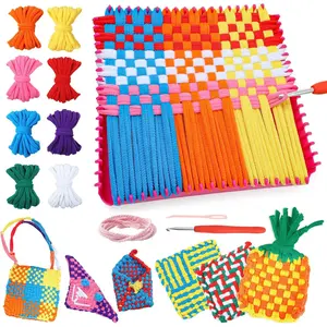 Weaving Loom Craft Kit for  Ages 6-12, Knitting Potholder & Woven Crafts Set with Colorful Loops and Crochet Hooks, Hands- Creative Activity for Girls and Adults, Birthday or Holiday