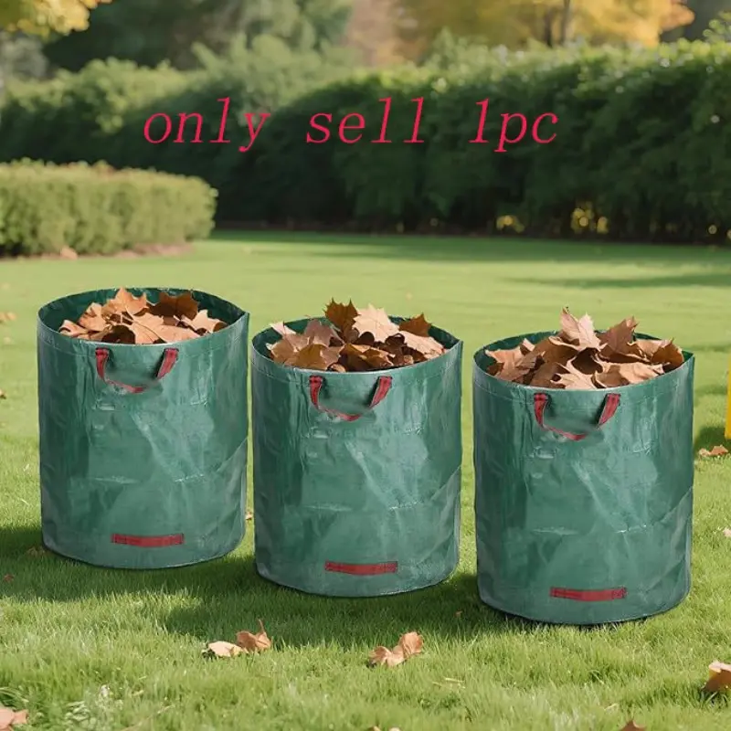 Reusable Garden Trash Bag with Handles, Leaf Collection Bag, Ideal for Camping and Gardening, Durable Yard Waste Bag