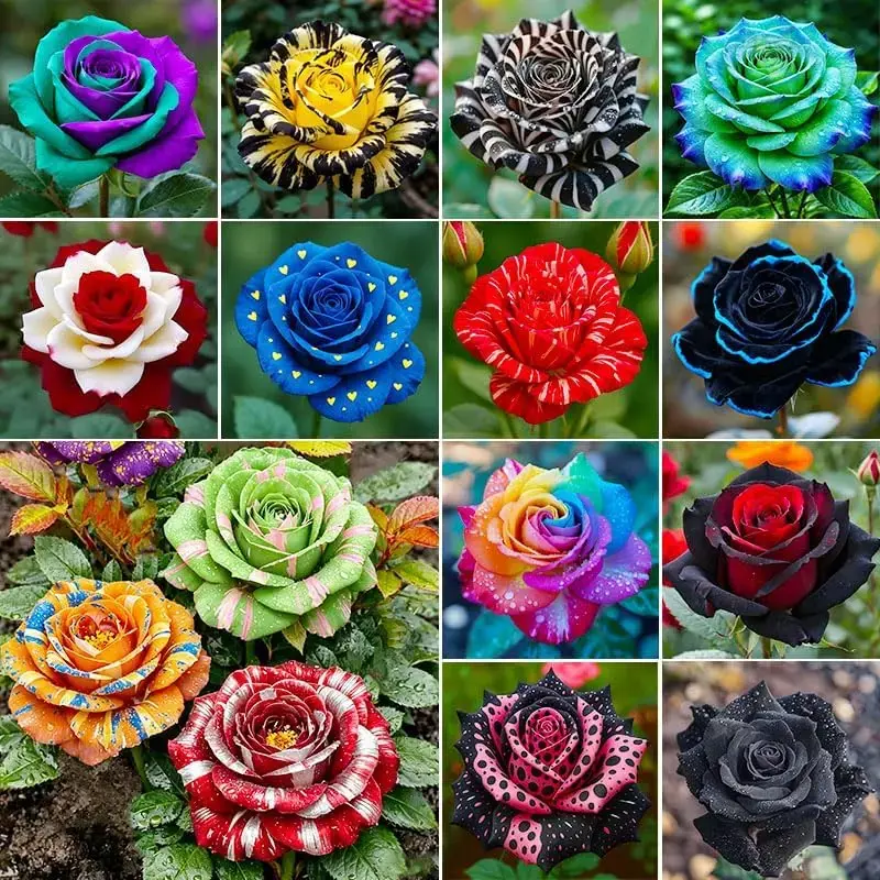 300Pcs Mix Color Exotic Rose Flower Seeds - Perennial, Fragrant, Easy Growing for Home Garden, Container Planting, Wedding Decorations, Thoughtful Gifts with Lasting Display