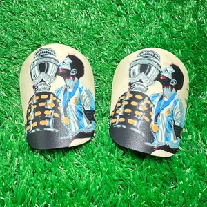 1 Pair 12x8cm Plastic Soccer Shin Guards, Team Colorblock Trendy Style, Smooth Waterproof Easy Clean Storage, Youth Training Use