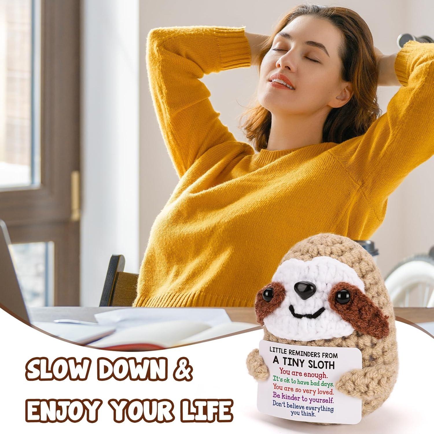Inspirational Birthday Gift for Daughter or Son, Soft Cuddly Sloth Plushie, Little Reminder for Emotional Cheer & Support, Huggable Collectible Toy for Her or Him, Friends, Colleagues, Students and Graduates, Cuddly Stuffed Animal