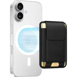 MagSafe Wallet, Magnetic Card Wallet Holder for iPhone 17/16/15/14/13/12 Series, Safe RFID Blocking Slim Leather 6 Card Holder for Women Men