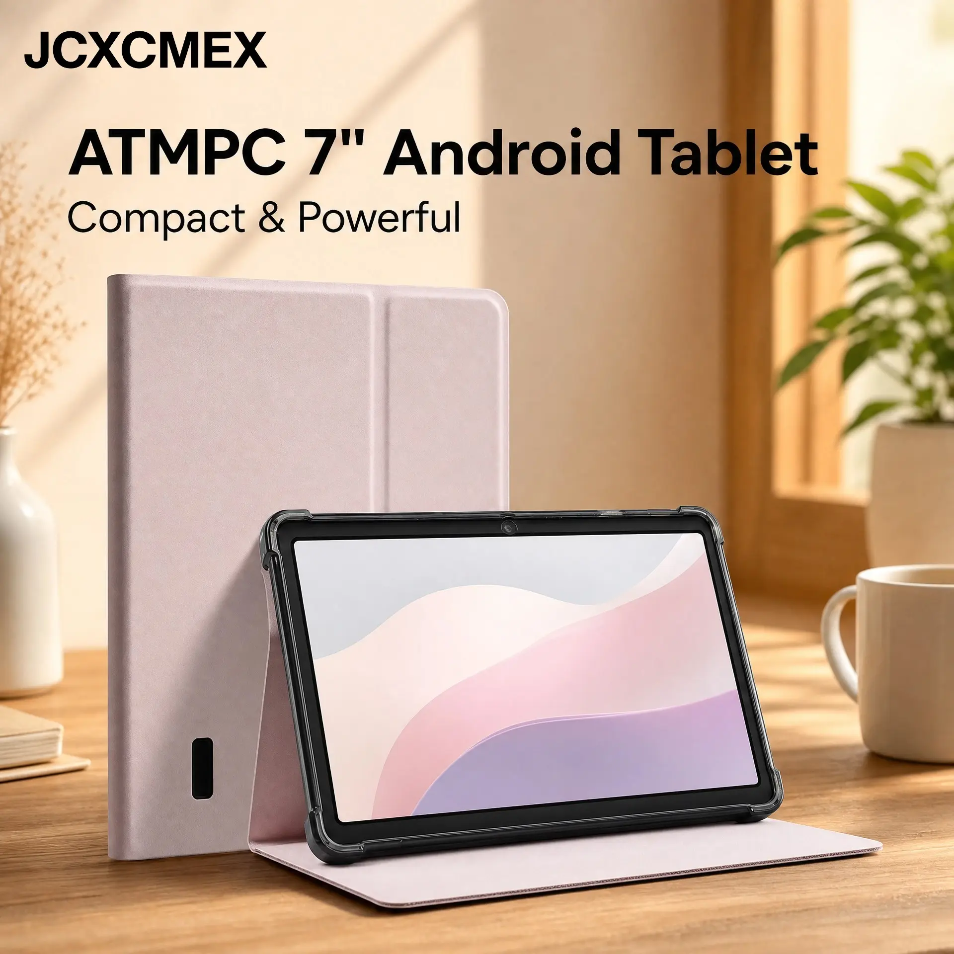 JCXCMEX，7 Inch，Android 14 Tablet, Quad-Core Processor, 4GB RAM, 32GB Storage, 3500mah Battery, IPS Display, Dual Cameras, Wi-Fi 6