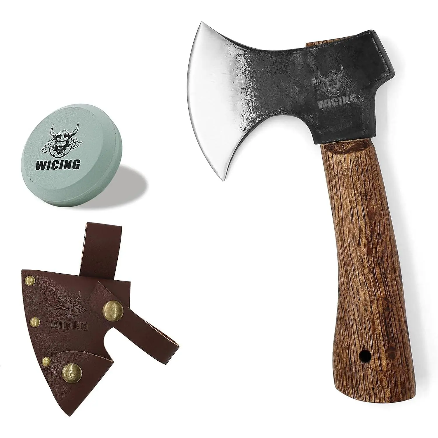 Hatchet, 8 Inches Small Hand Axe 1065 Manganese and Beech Wood Handle with Sheath