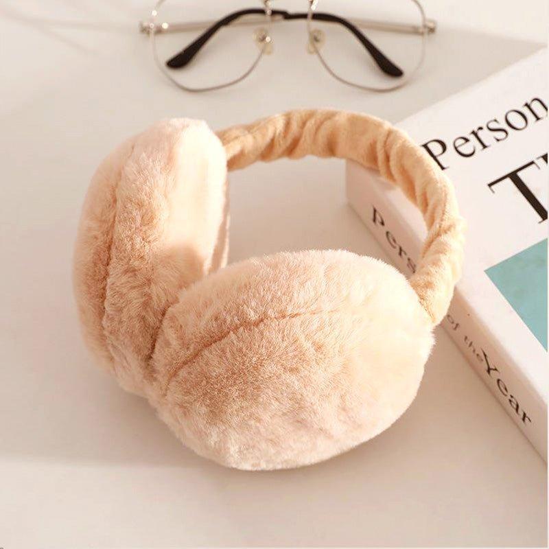 Winter Plush Folding Earmuffs - Soft & Comfortable Ultra-Soft Faux Fur Adjustable Headband for Skiing Riding Hiking & Outdoor Work in Winter