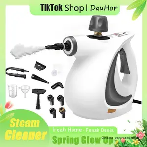 Household Pressurized Handheld Multifunctional Natural Steam Cleaner - Cleaning Tools with 12 Replacement Accessories, Safety Lock, Chemical-Free Power, Suitable for Home, Kitchen Floor Steamer Cleaner Needs