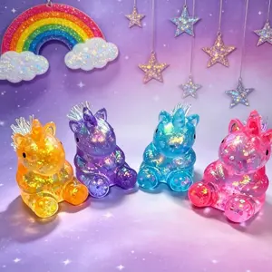1PC Soft Adorable Slow-Rebound Unicorn Stuffed Doll - Squeezable Bounce-Back Toy, 4 Macaron Colors (Purple, Blue, Orange, Pink) - Stress-Relieving Toy for Bad Emotion Relief