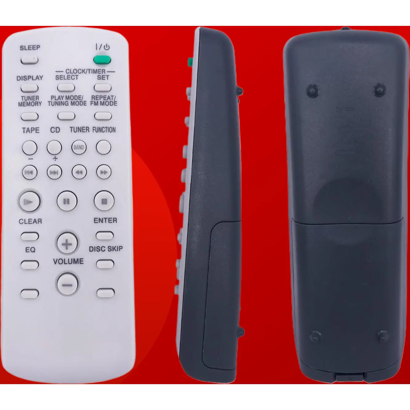 Replacement Remote Control for Sony Mini Hi-Fi System, RM-SC1, Pre-Programmed, 2 AAA Batteries