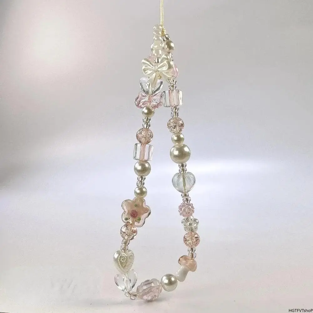 2026 New Cute Flower Bead Decor Phone Strap, Y2K Style Decorative Cell Phone Charm Lanyard, Trendy Daily Fashion Phone Accessories for Women & Girls