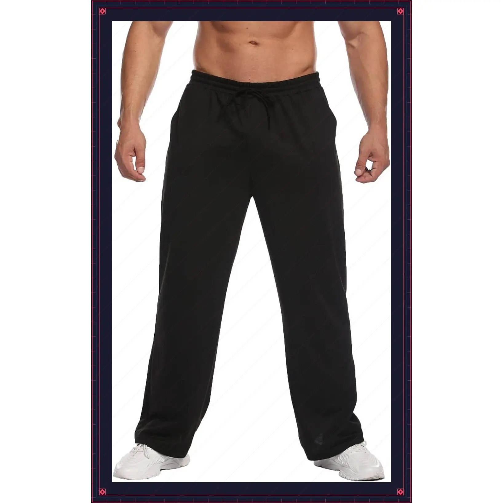 Men's Lightweight Sweatpants Open Bottom Sweat Pants for Men Straight Leg Gym Sweatpants Lounge Pants with PocketsGift