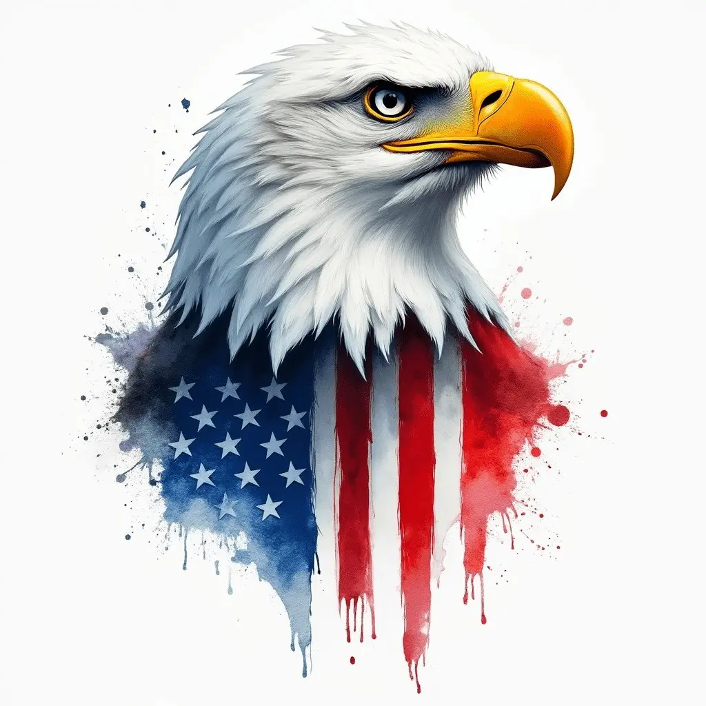Eagle Pattern Vinyl Car Sticker, Watercolor Style Design, Durable Self-Adhesive Car Decal, Suitable for Windows, Trucks, Cars, Suvs, Smooth Surfaces, Decals for Vehicles