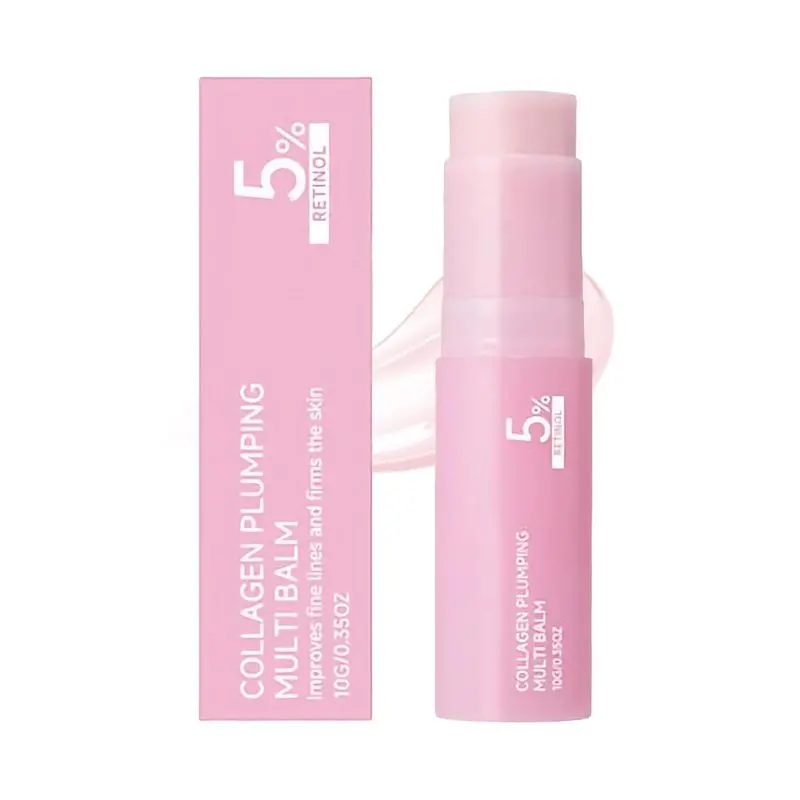 Pink Collagen Volume Multi Balm Stick |   Volufiline, PDRN, Collagen |   Face & Body Balm for Under-Eyes, Neck, Forehead, Smile Lines, Lips |   Plumping, Radiance, Line Care |   K-Beauty
