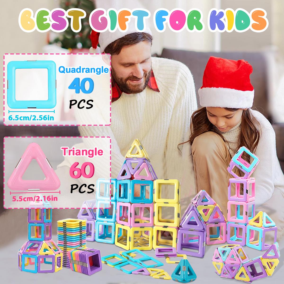 Magnetic Building Blocks for Toddlers Macaron Magnetic Blocks STEM Toys 3D Creativity and Educational Construction Toys Toys for Kids Age 3-6 Birthday Gifts Random Color Magnetic Building