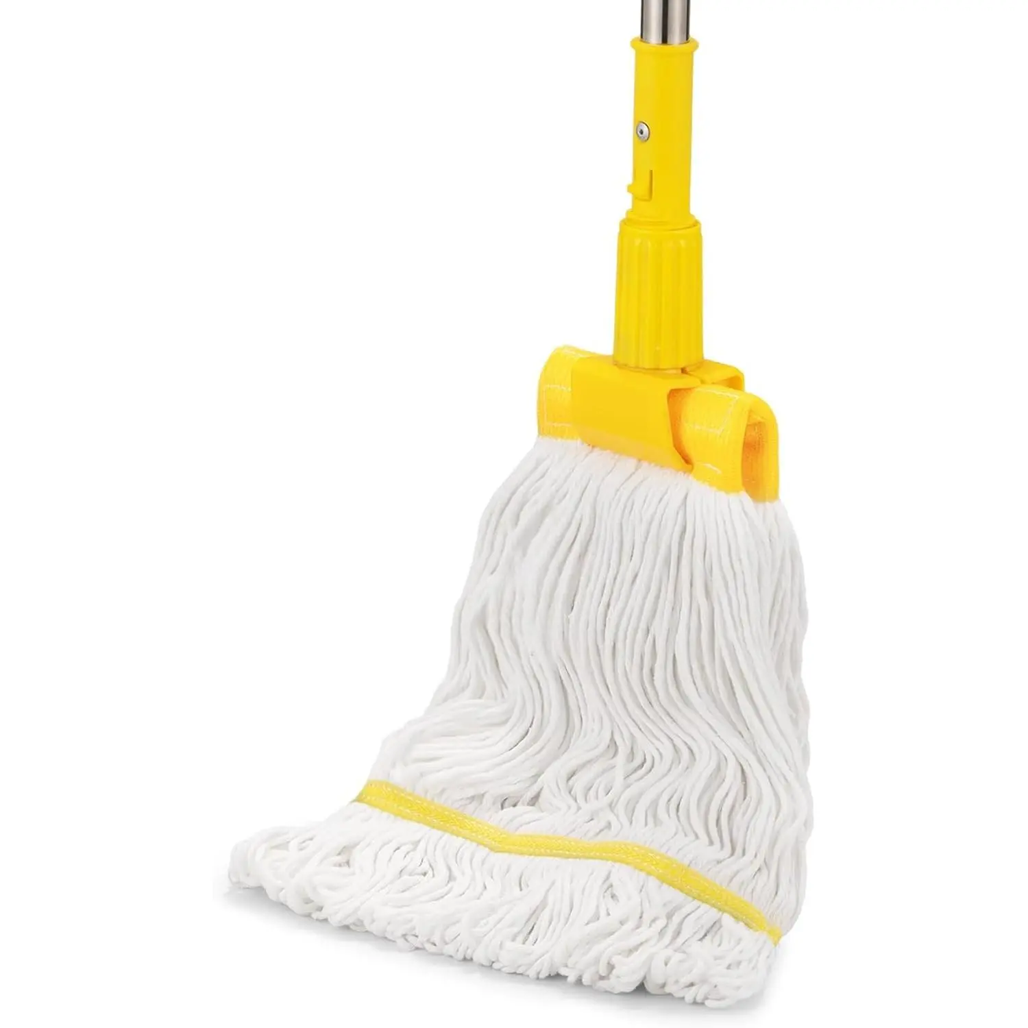 Professional Commercial Heavy Duty Clip Type Mop with 48" Long Handle Cotton Wet Industrial Mops for Floor Cleaning Home Kitchen Office Garage and Concrete Tile Floor