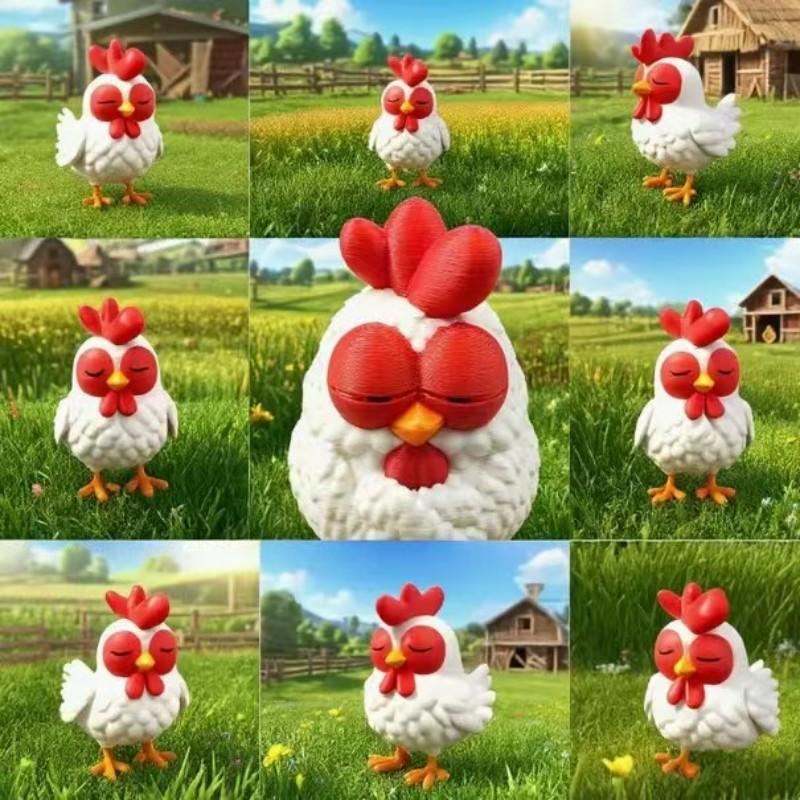 New Mini Chicken Figurine Cute Sleeping Chick Ornament Creative Animal Statue Stylish Desk Accessory For Home And Office Decoration