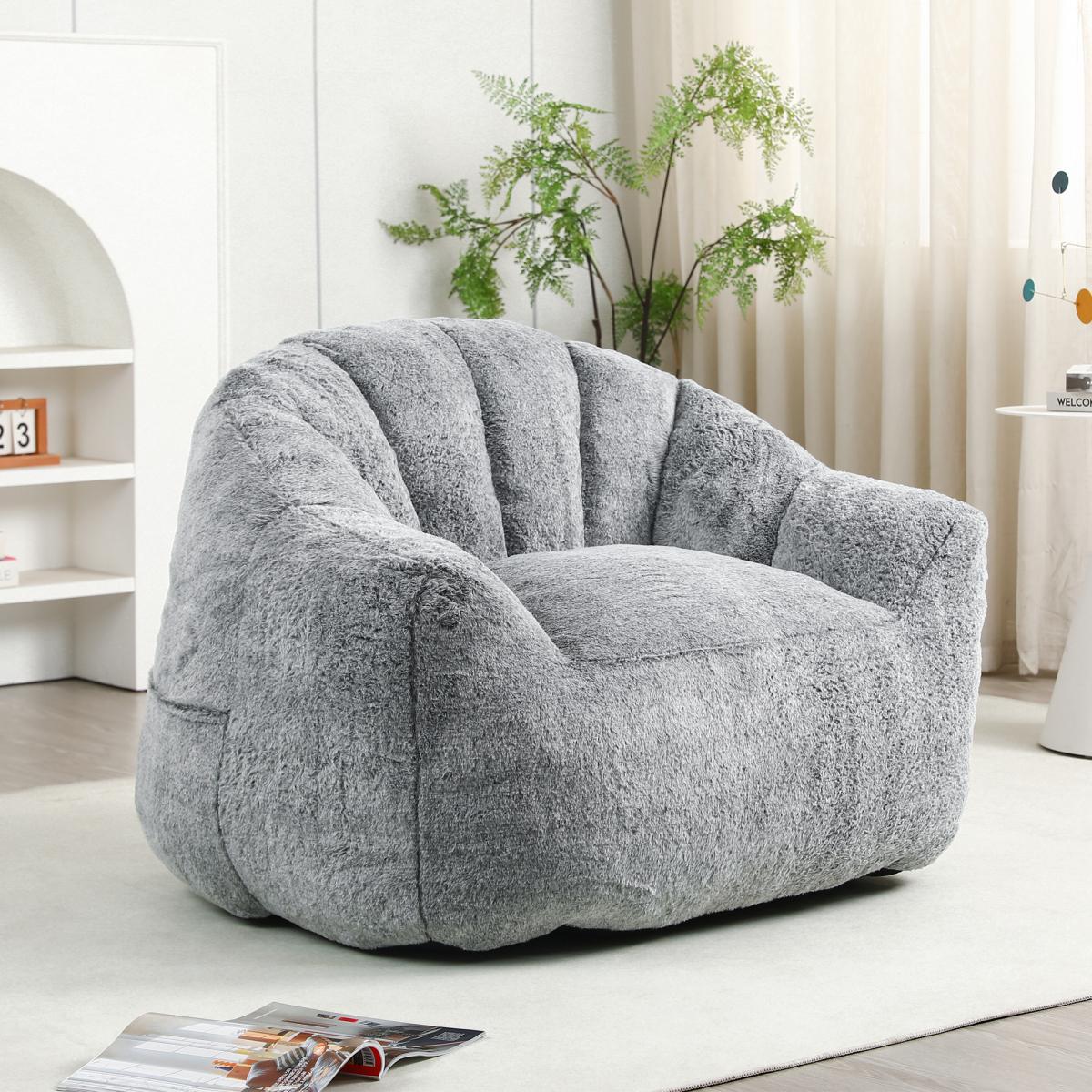 Bean Bag Chair, Bean Bag Sofa Chair with Armrests Stuffed High-Density Foam, Lazy Sofa Comfy Chairs BeanBag Chair for Adults in Living Room,Bedroom Reading