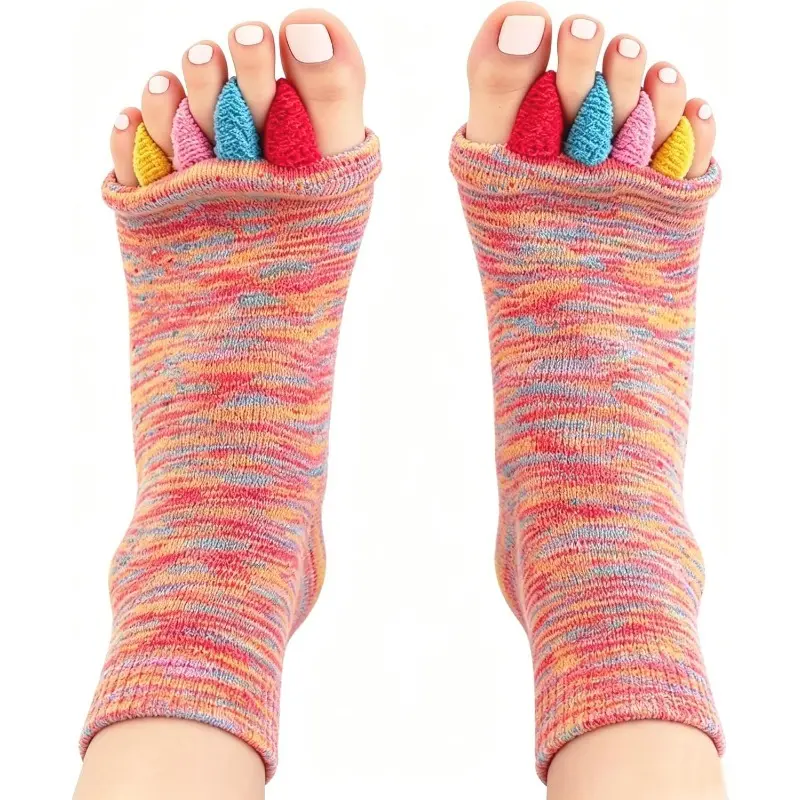 Toe Separator Socks for Yoga - Bunion Corrector Spacers for Pain Relief & Circulation, Non-Slip Grip Socks for Women Men Pilate