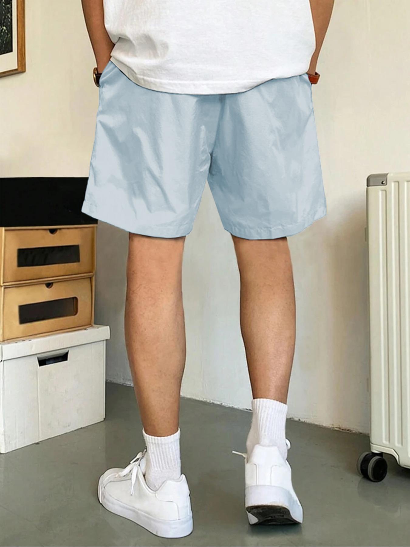 Men's Solid Color Shorts, Regular Fit Casual Comfy Shorts for Summer, Men's Bottoms for Daily Wear, Menswear