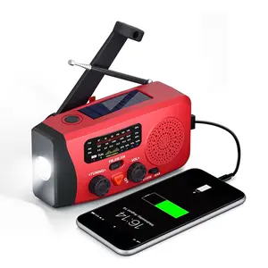 2026 NEW Emergency Hand Crank Radio With LED Flashlight For Emergency, AM/FM NOAA Portable Weather Radio With 2000mAh Power Bank Phone Charger, USB Charged, Solar Power and Dry Battery For Camping, Emergency