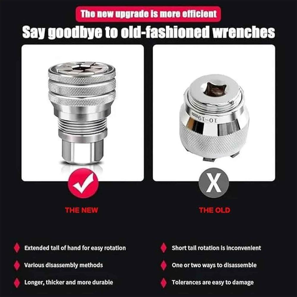 Hex Socket Adapter Set (10–19mm) – Repair Tool for Drill & Wrench-hex socket tool