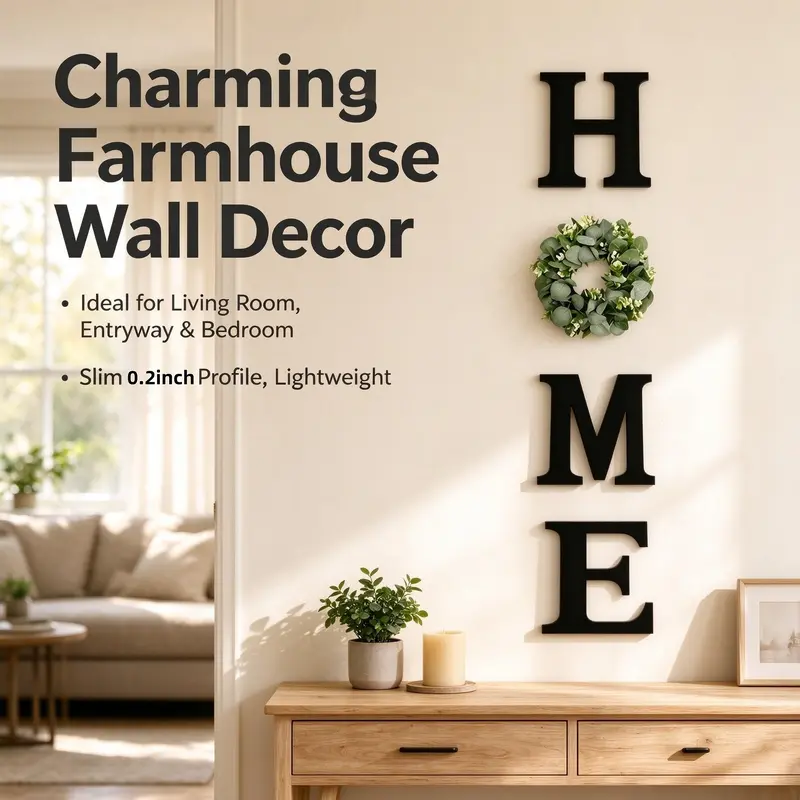 Modern Farmhouse Wooden Letter Sign, Rustic Farmhouse Design, Rustic Wall Decor for Living Rooms and Kitchens, Perfect Gift Idea for Housewarming, Home Decor Products, Indoor Home Decoration