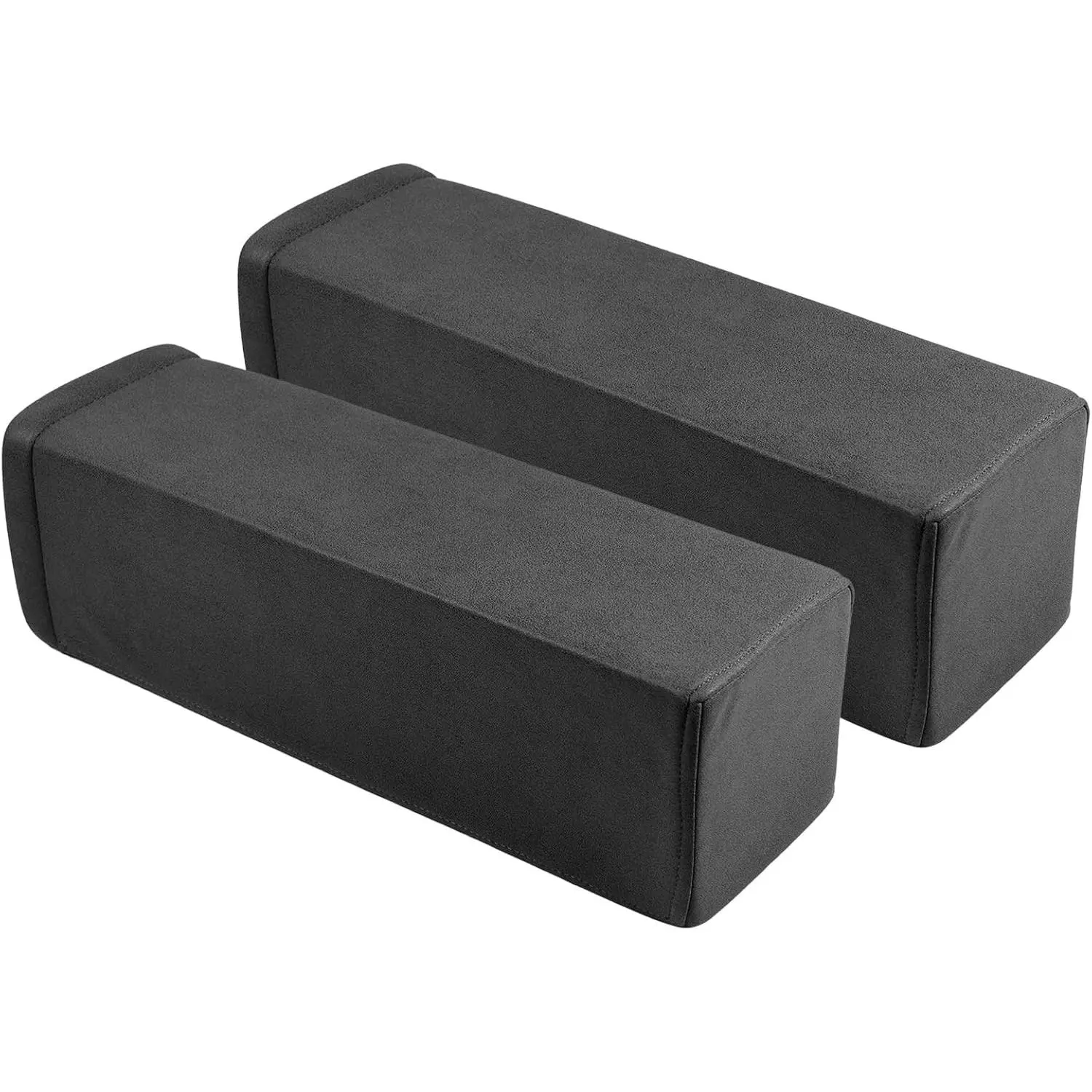 2 Pack Couch Arm Rest Pillow 6''x6''x20'' Faux Leather Waterproof Cover High Density Foam Armrest Cushion Removable & Washable Elbow Support for Sofa Bed and Armchair Black