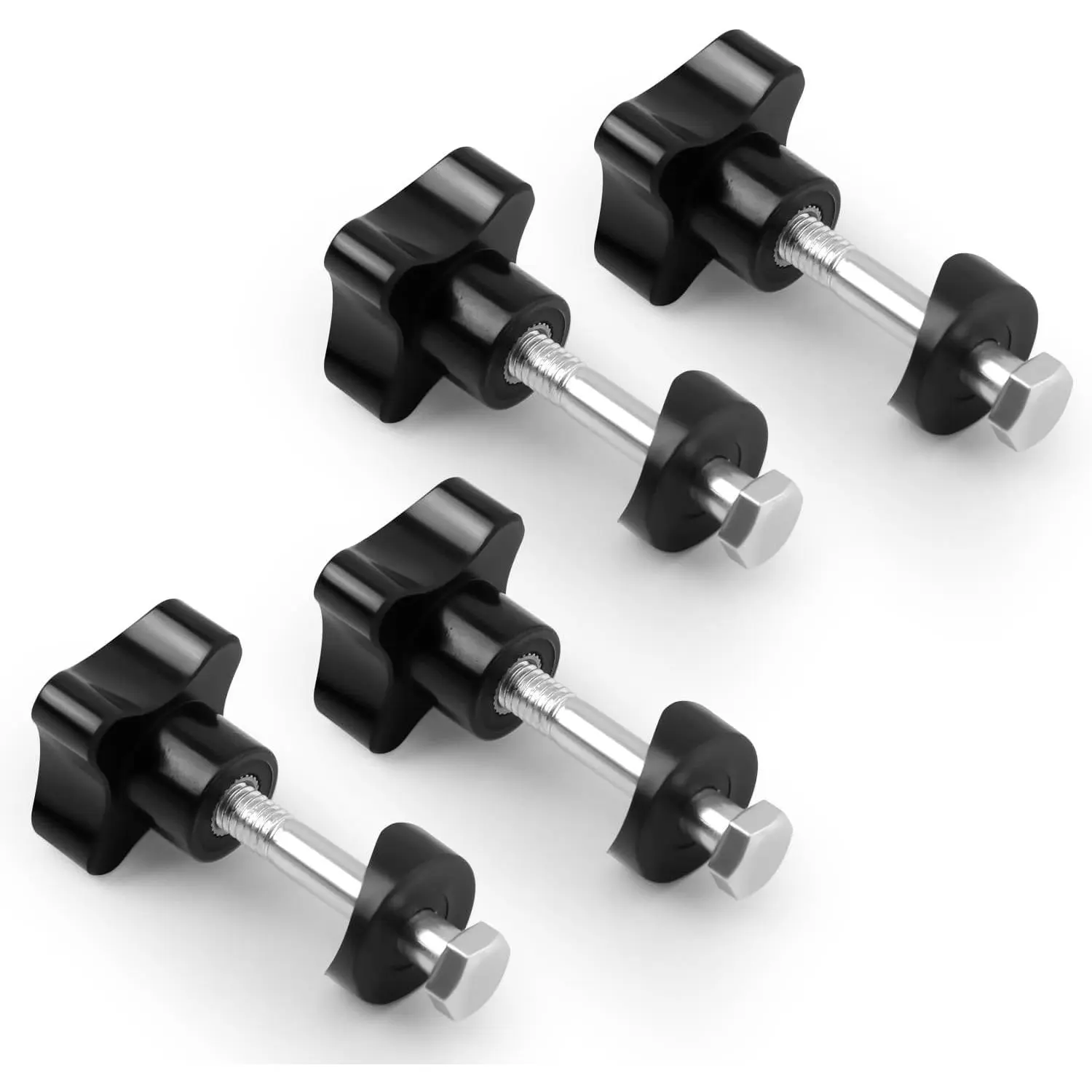4 Sets Universal Replacement Arm Adjustment Knobs with Screws Washers, Replacement Parts for Rollator Walker