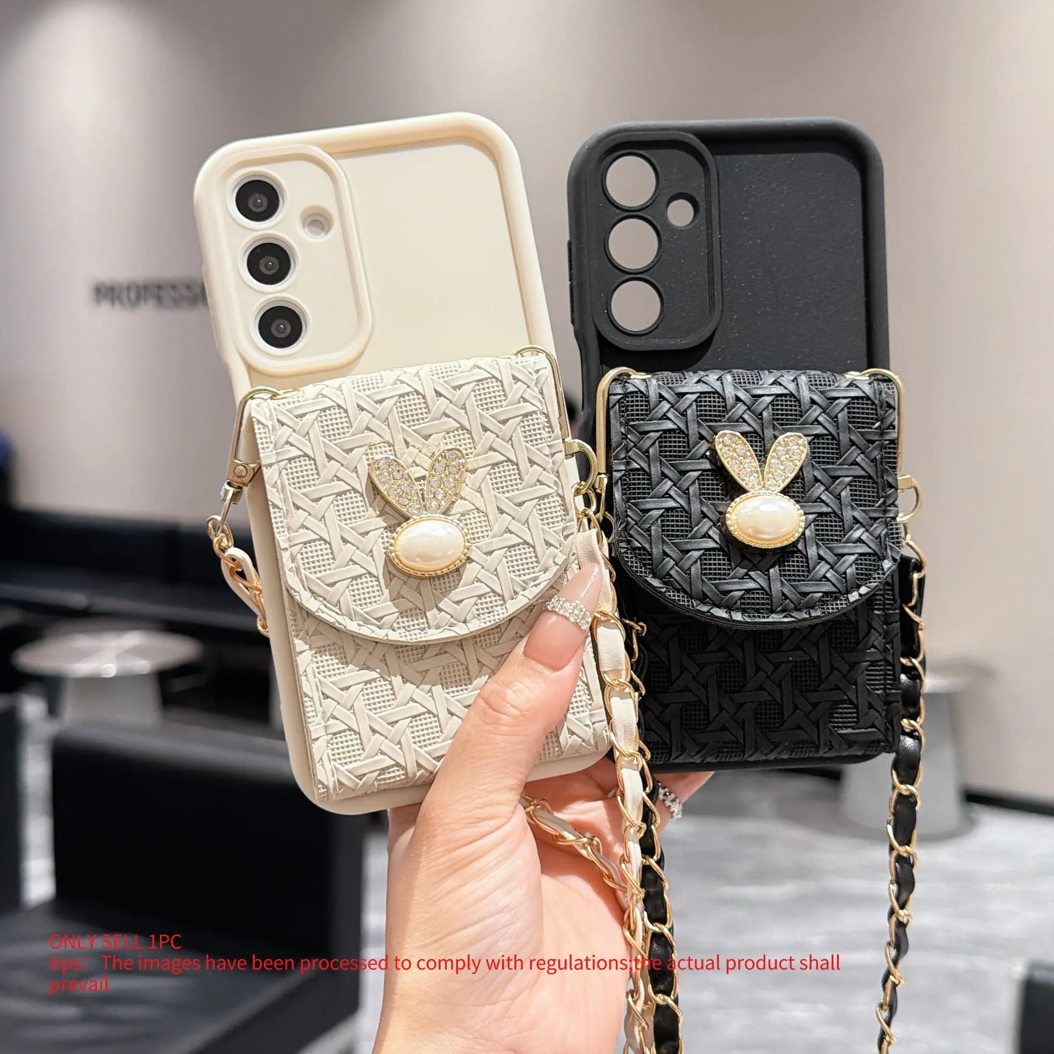 Suitable for OPPO Reno series Reno3/4/5/6/7/9/10/11/12/13/14/15/16, Pro, Plus, Lite, F, and other models, multi-layer card pack phone case - can store multiple cards, cute rabbit accessories, phone case with lanyard