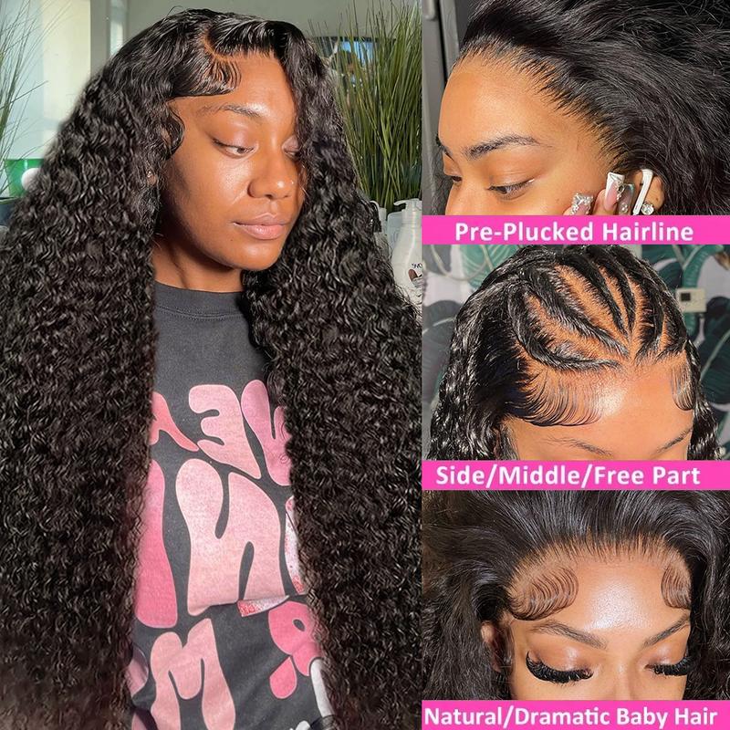 Bling Hair Beautiful 180 Density Deep Wave Lace Front Wig 13x6 Hd Transparent Lace Frontal Wig 13x4 Curly Human Hair Wigs 4x4 Lace Wig For Black Women