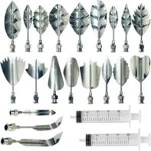 Woohome Art Cake Tools, 22 PCS 3D Gelatin Jelly Tools Includes 20 PCS Gelatin Tools and 2 PCS 10ml Syringe Pudding Pastry Nozzles for Cake Decoration, Jelly Cake making