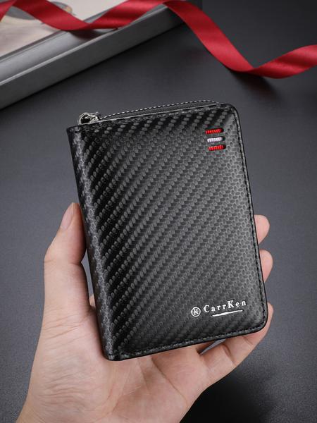 Men's Minimalist Plain Color Zipper Wallet, Casual Trendy Versatile High-quality Daily Wallet, Fashionable Wallet for Daily Use