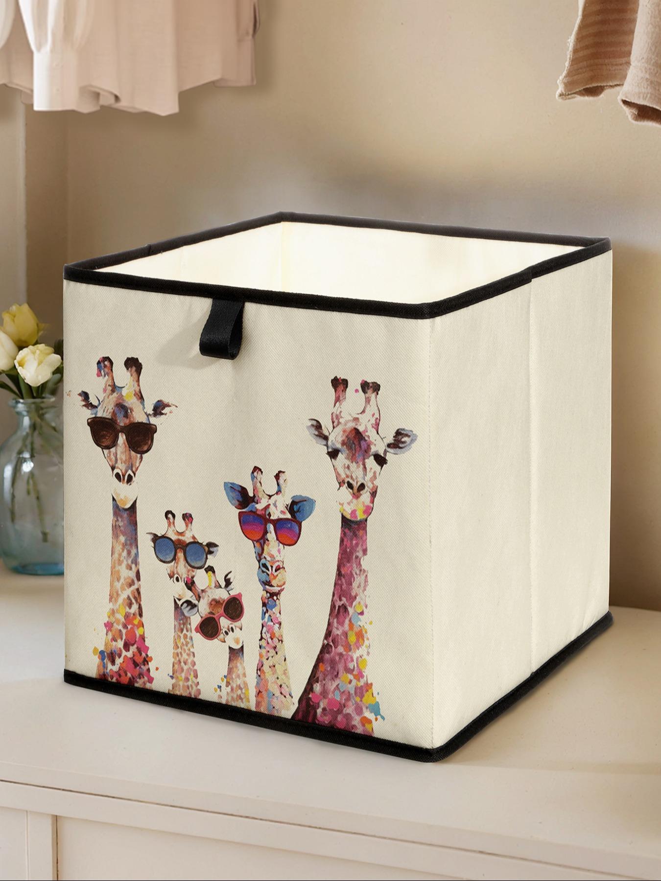 Giraffe Print Open Storage Box, Stackable Drawer Organizer, Durable Multi-Functional Design for Home Dorm Room Organizers