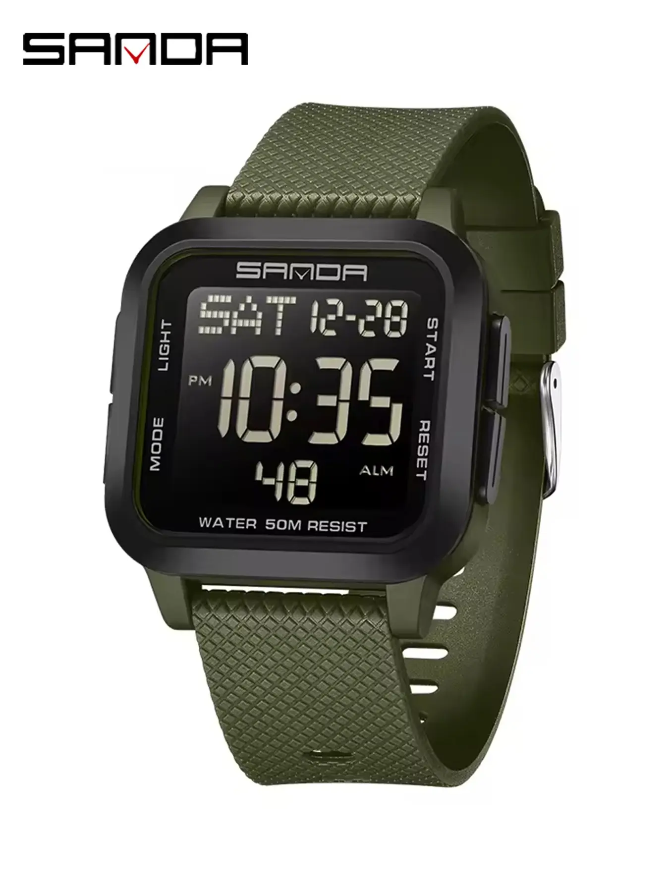 Sanda Fashion Waterproof Sports Watch, Unisex Military C-Type Stopwatch, Stable Digital Watch, Men's and Women's Timepiece, Multifunction Watch