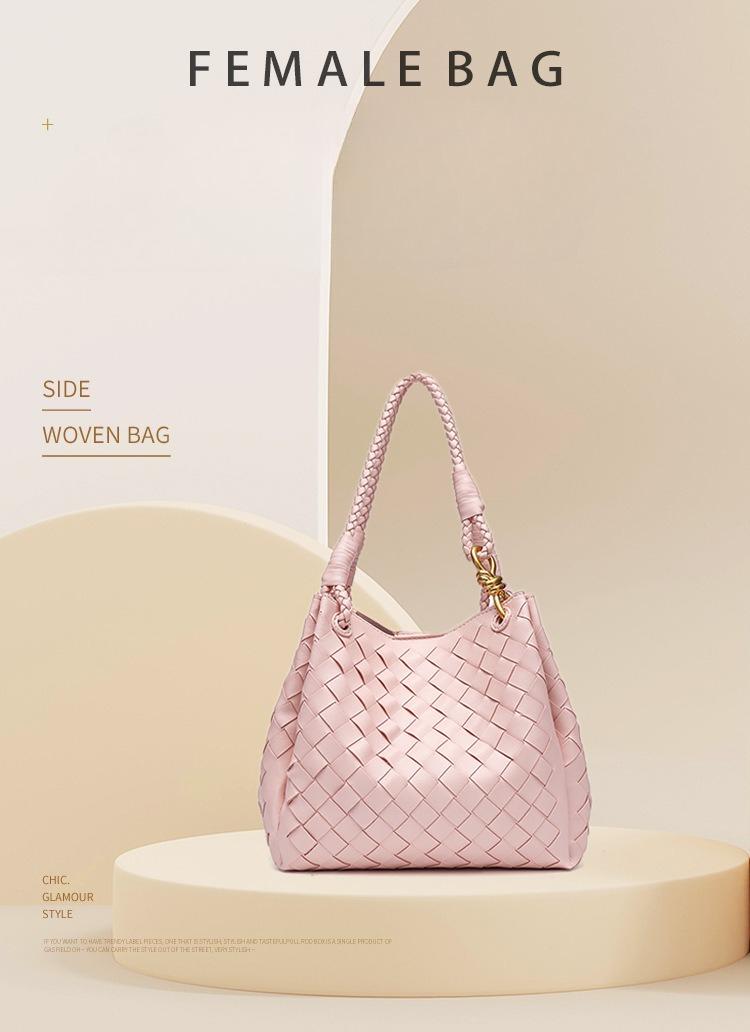 M6193 Women's Fashion Hand-woven Portable Tote Bag 2026 New Personalized Shoulder Crossbody Parachute Bag